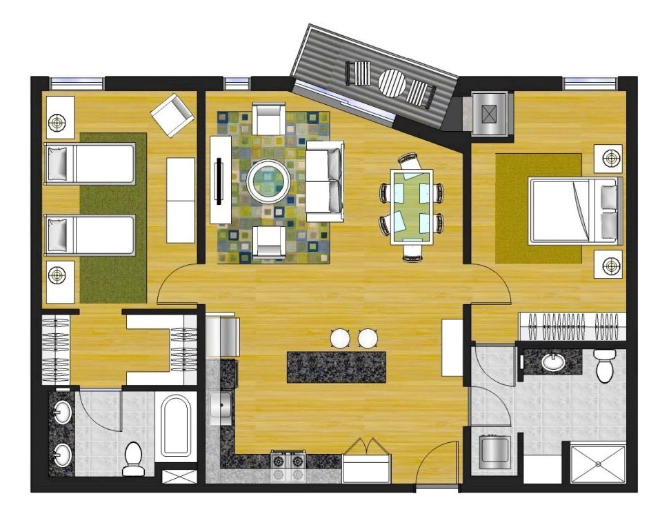 2 Bedroom (2G) Floor Plan 12
